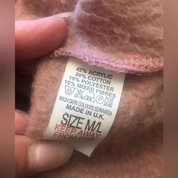 Oui Oversized Sweatshirt Dress Mauve Size M/L - Picture 5 of 5